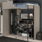 Cama Multifuncional Konza Com Mesa Gamer Cinza/preto - Polito