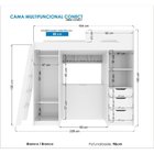 Cama Multifuncional Solteiro Conect 3 Gavetas Santos Andirá 2