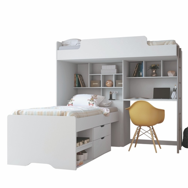 Cama Multiuso Vitória E Cama Oeste Com Gavetas Branco