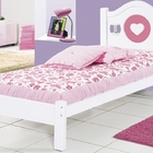 Cama Nanda Solteiro Branco Rosa
