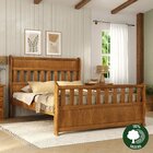 Cama Nathalia 1,40-  100% Madeira Maciça  Mogno Mel