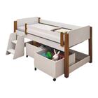 Cama Naty Branca E Mel Com 02 Nichos E Escadinha