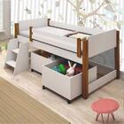 Cama Naty Branca E Mel Com 02 Nichos E Escadinha