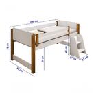 Cama Naty Branco Mel Com 2 Baús E Escadinha