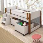 Cama Naty Branco/mel Com 2 Nichos E Escadinha