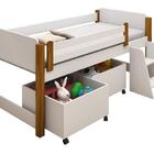 Cama Naty Branco/mel Com 2 Nichos E Escadinha