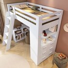 Cama Office Infantil Multifuncional Com 6 Gavetas E Escrivani