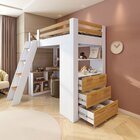 Cama Office Infantil Multifuncional Com 6 Gavetas E Escrivani