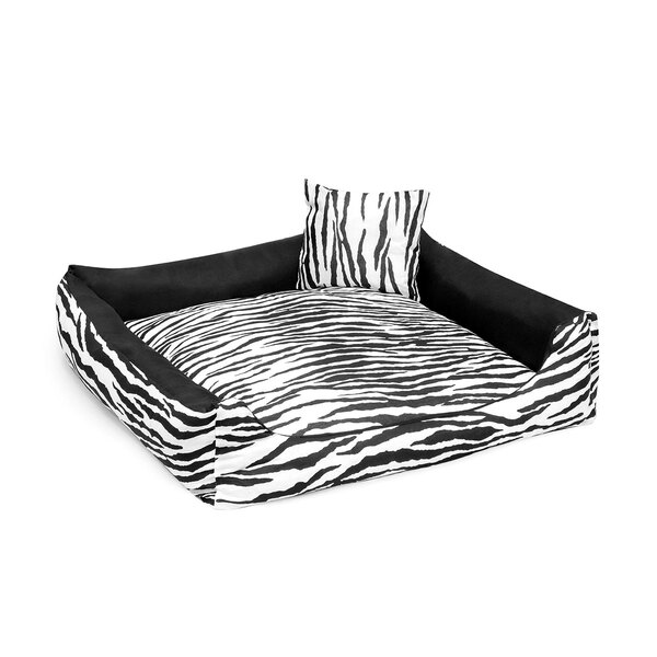 Cama Para Cachorro Estampada Zebra Preta 50cm X 50cm X 15cm D