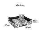 Cama Para Cachorro Estampada Zebra Preta 50cm X 50cm X 15cm D