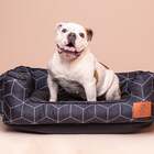 Cama Para Cachorro Mabuu Pet - Linhas Geométricas Preta  - P