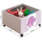Cama Para Criança Com 2 Baús Elefante Rosa Filhote E Colchão
