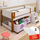 Cama Para Criança Com 2 Baús Elefante Rosa Filhote E Colchão