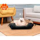Cama Para Pet Akita Suede Bege E Grafite 88 Cm