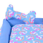 Cama Para Pet Azul Estampada Unicórnio 40cm X 40cm X 15cm Com