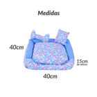 Cama Para Pet Azul Estampada Unicórnio 40cm X 40cm X 15cm Com