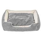 Cama Para Pet Beagle Linho Cinza E Cru 70 Cm