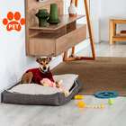 Cama Para Pet Beagle Linho Grafite E Cru 90 Cm