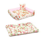 Cama Para Pet Enorme 75cm X 75cm Estampada Floral Com Almofad