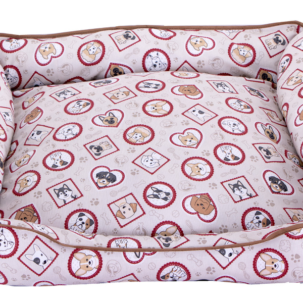 Cama Pet  Para Cães E Gatos Coração E Círculos Porte Grande [