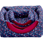 Cama Pet  Para Cães E Gatos Oca Porte Grande Azul Osso [f101]