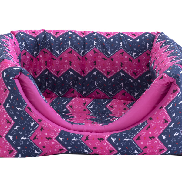 Cama Pet  Para Cães E Gatos Oca Porte Grande Pink E Marinho [