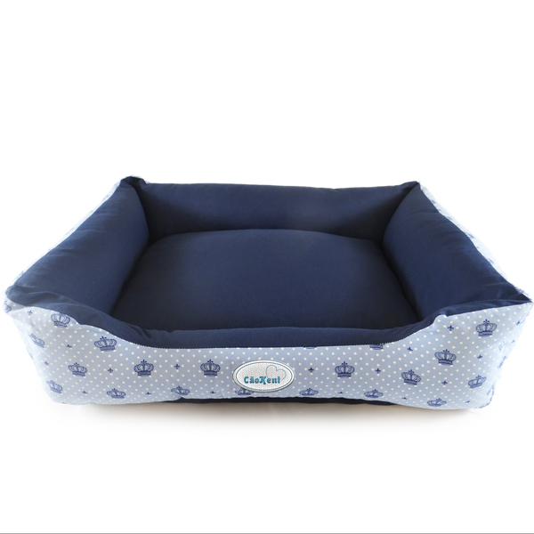 Cama Pet Basic Coroa Azul Com Zíper - Pequeno (52cm X 40cm)