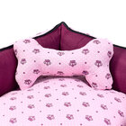 Cama Pet Grande 70cm X 70cm X 20cm Realeza Rosa Com Almofada