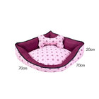 Cama Pet Grande 70cm X 70cm X 20cm Realeza Rosa Com Almofada