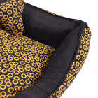 Cama Pet Grande  70cm X 70cm X 20cm Girassol Com Almofada Dec