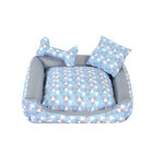 Cama Pet Grande Azul Estampada Menino Grande 60cm X 60cm X 15