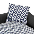 Cama Pet Grande Chevron Preto 75cm X 75cm Com Almofada + Colc