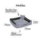 Cama Pet Grande Chevron Preto 75cm X 75cm Com Almofada + Colc