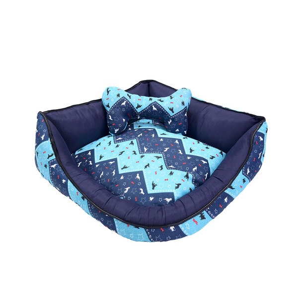 Cama Pet Grande Pop 70cm X 70cm X 20cm Turquesa Com Almofada