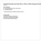 Cama Pet Grande Pop 70cm X 70cm X 20cm Turquesa Com Almofada