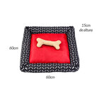 Cama Pet Grande Simples Pop 60cm X 60cm X 15cm Preto E Vermel