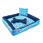 Cama Pet Média 50cm X 50cm X 15cm Balão Com Almofadas Decorat