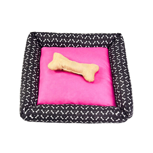 Cama Pet Média Simples Pop 50cm X 50cm X 15cm Preto E Pink Co