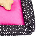 Cama Pet Média Simples Pop 50cm X 50cm X 15cm Preto E Pink Co