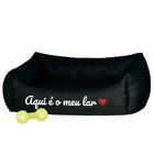 Cama Pet Para Cachorro E Gato Filhote Preta Aqui É O Meu Lar