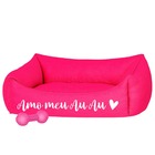 Cama Pet Para Cachorro E Gato Filhote Rosa Amo Meu Au Au Rosa