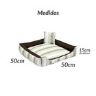 Cama Pet Para Cachorro Listrada Estampada 50cm X 50cm X 15cm