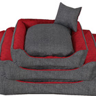 Cama Pet Para Cães E Gatos Chumbo Vermelho Porte Grande [f101]