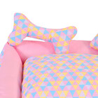 Cama Pet Rosa Estampada Menina Grande 60cm X 60cm X 15cm Com