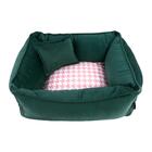 Cama Pet Veludo Verde E Rosa Army M - A\casa