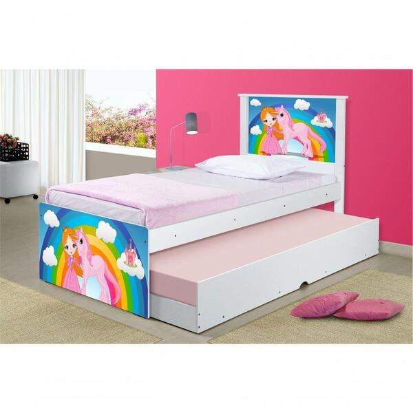 Cama Princesa E Unicórnio Com Auxiliar E Colchões