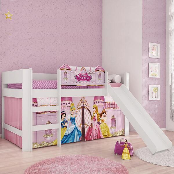 Cama Princesas Disney Play Com Escorregador E Shine Com Colch