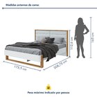 Cama Queen 160cm Com Led Freetown  Amêndoa Clean/branco