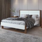 Cama Queen 160cm Com Led Freetown Móveis Lopas Imbuia Clean/b