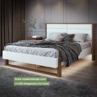 Cama Queen 160cm Com Led Freetown Móveis Lopas Imbuia Clean/b